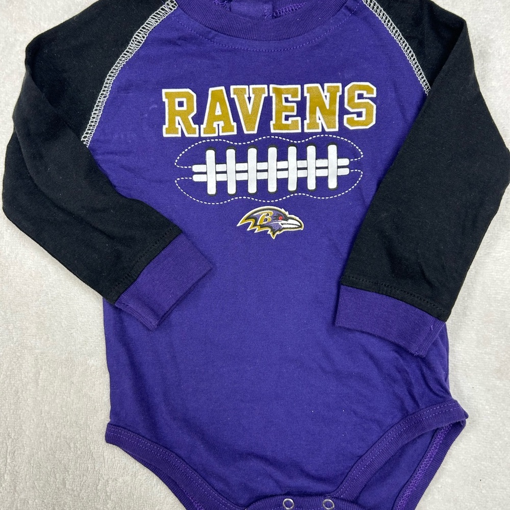 Ravens Purple and Black Kids Bodysuit